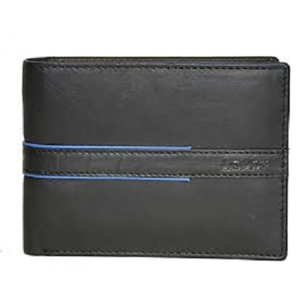 Δερμάτινο πορτοφόλι, χωράει ταυτότητα, Lavor - Wallet - Blue/black 1-5814