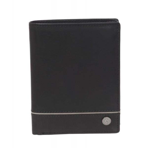 Κάθετο leather πορτοφόλι με οριζόντιο άνοιγμα και προστασία RFID Diplomat MN436 Black