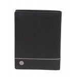 Κάθετο leather πορτοφόλι με οριζόντιο άνοιγμα και προστασία RFID Diplomat MN436 Black
