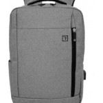 Τσάντα Πλάτης, σακίδιο, Αδιάβροχο Ύφασμα, Rain RBP1000, με θύρα USB grey
