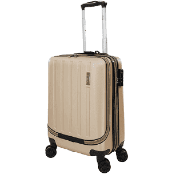 Βαλίτσα Rain RB 8056 Χρυσό  με επέκταση και εξωτερική θήκη ΗΥ Small (Καμπίνας)